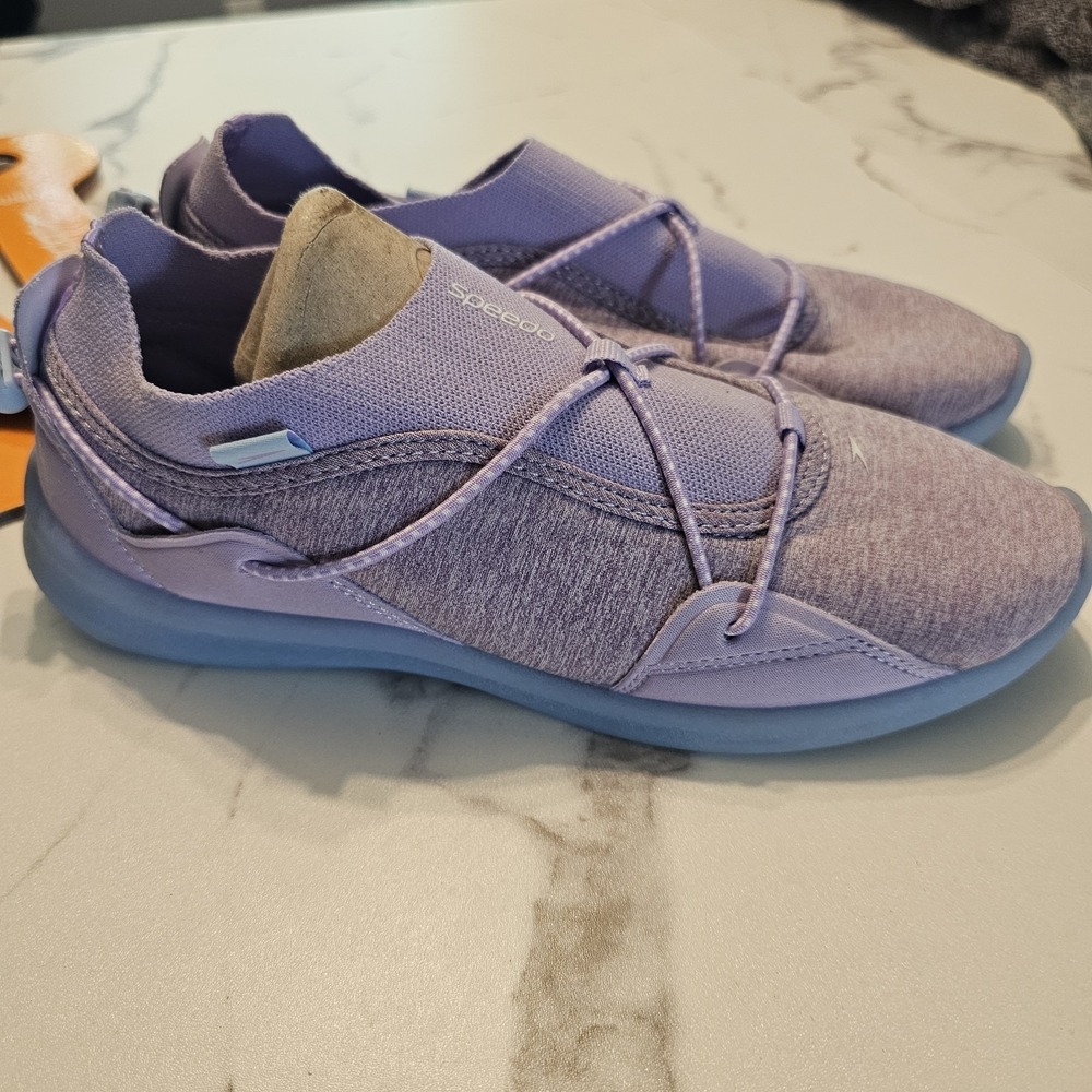 Speedo Aqua Trek Water Shoes Kids Junior Size L 4-5 Lavender Breeze Hawaii NWT